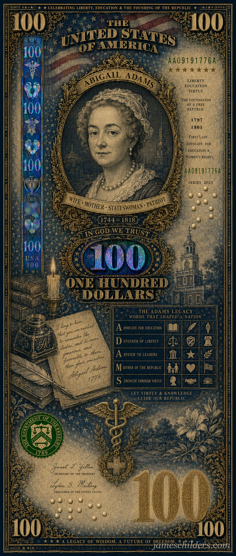 Obverse (Front) - Abigail Adams (Alternate)