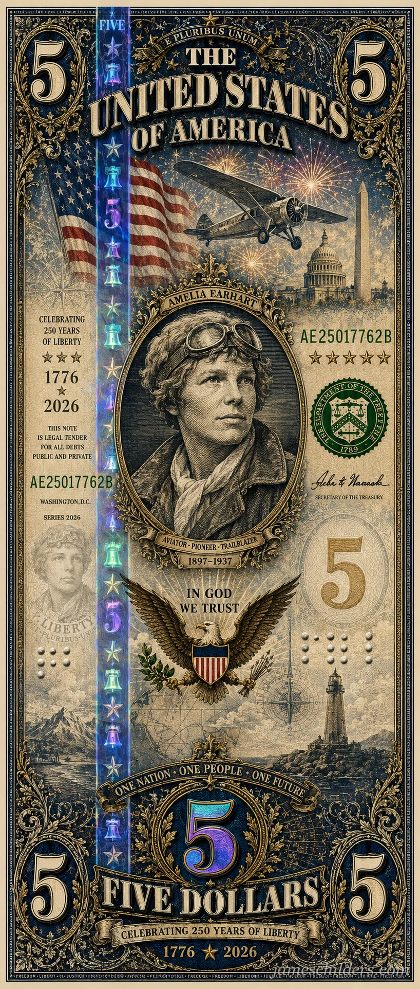 Obverse (Front) - Amelia Earhart