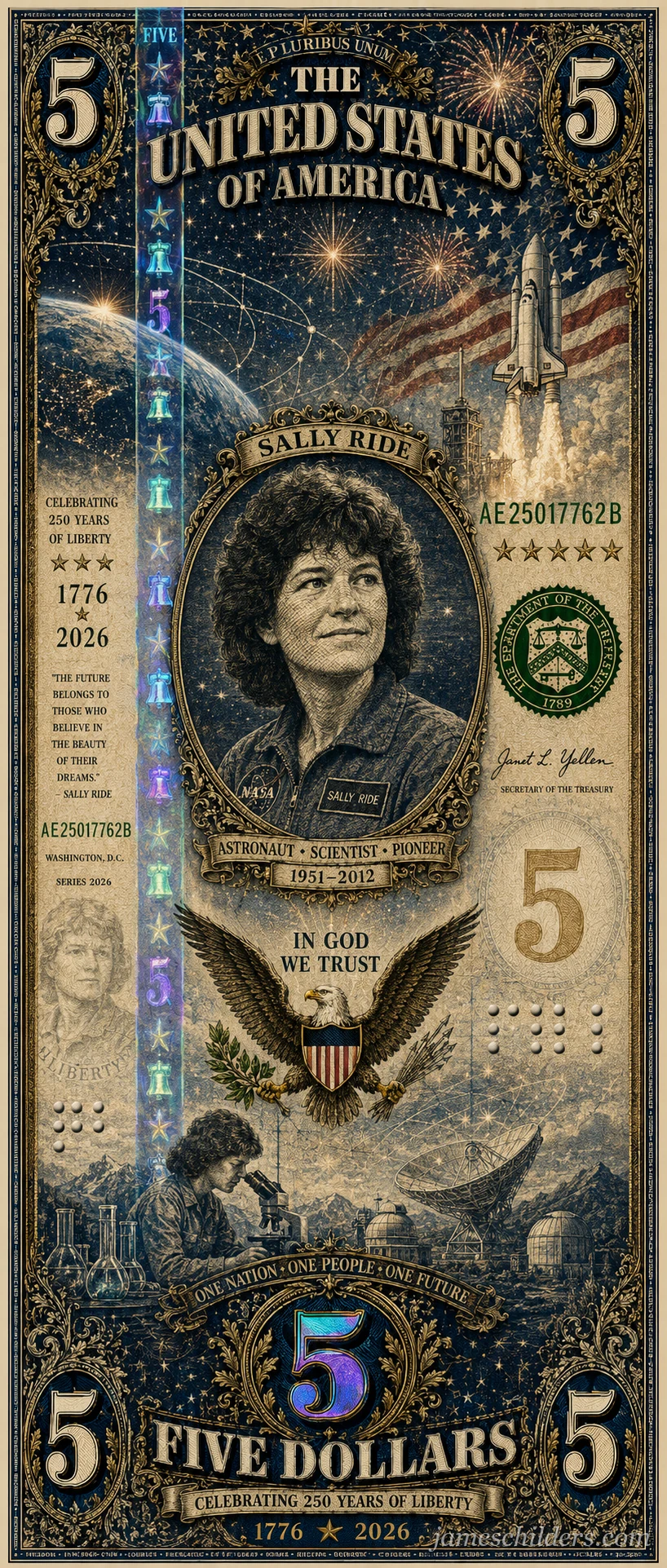Obverse (Front) - Sally Ride (Alternate)
