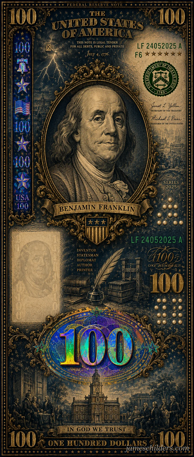 $100 Obverse Redesign